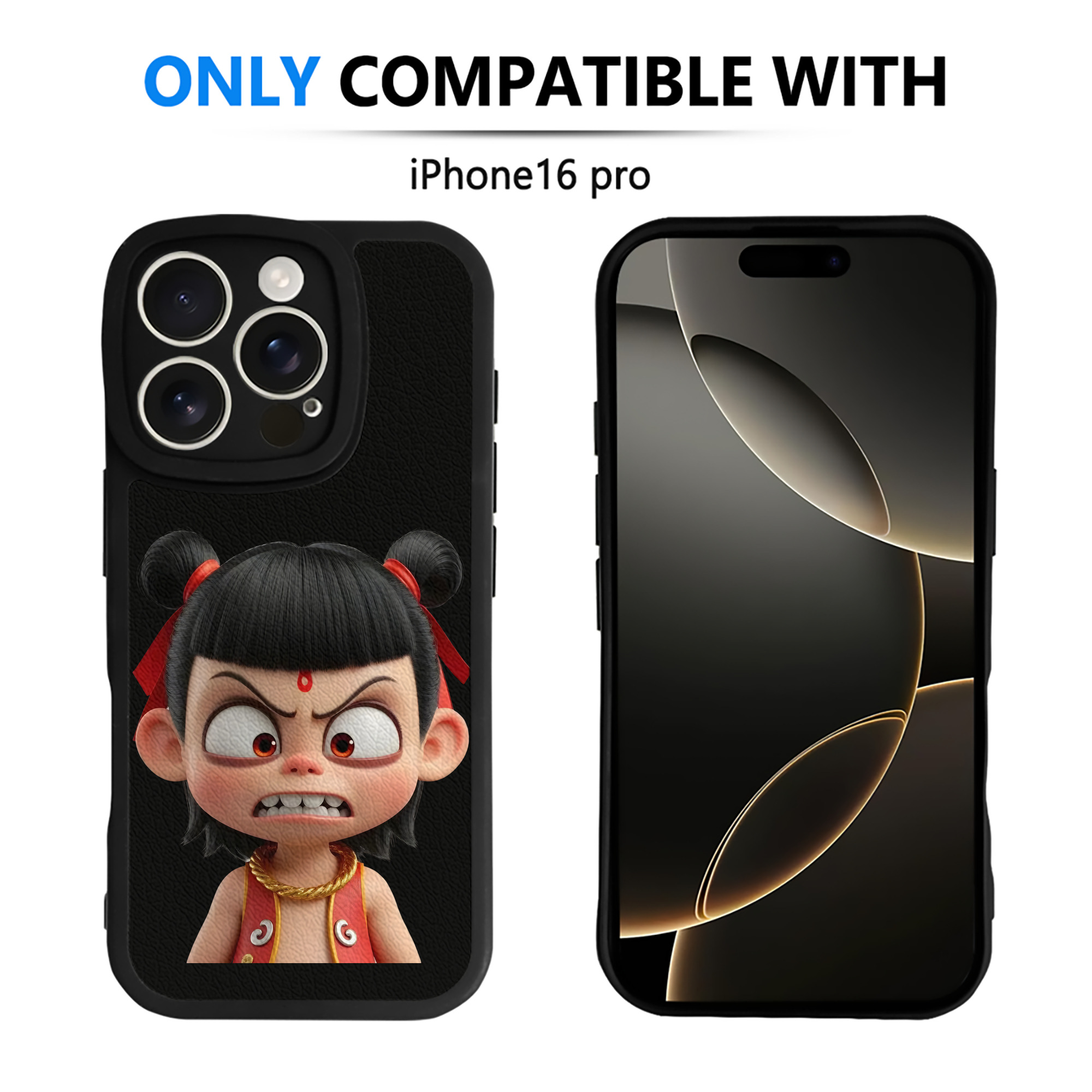 （画像用） Ne Zha 2 ナタ 魔童の大暴れ 【iPhone 16シリーズ対応】シリコンスマホケース（レザー調） 材質：シリコン